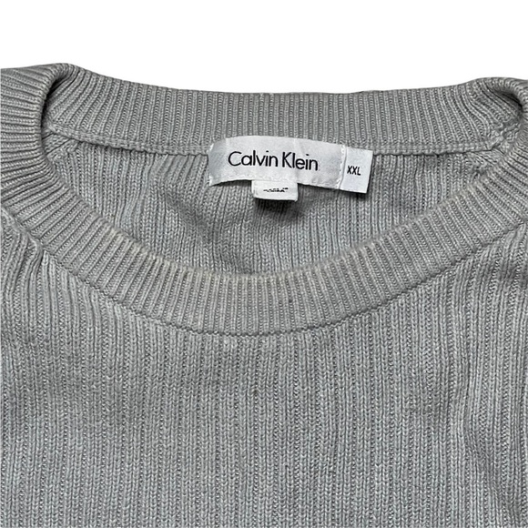 Calvin Klein Grey Heavy Knit Long Sleeve Sweater XXL - Picture 4 of 8